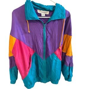 Vintage The Classics Teal and Purple Silk Jacket 1980s